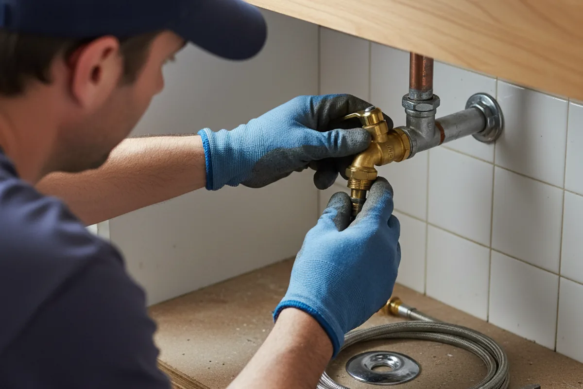 Shutoff valve and fitting work during Burst Pipe Repair in Calera